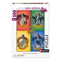 Puzzle Harry Potter : 500 pièces = Les quatre blasons de Poudlard | Le Hec'h, Patrick